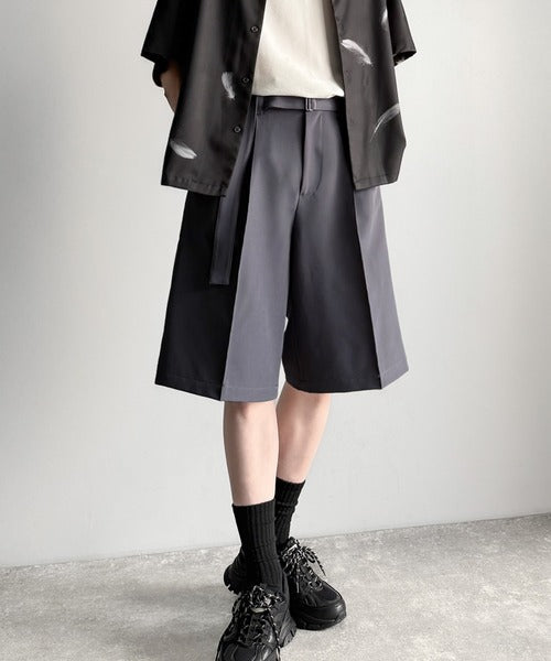 「涼やか上品。」ベルト付きルーズシルエットショートスラックス／Belted Design Loose Silhouette Short Slacks co1150020