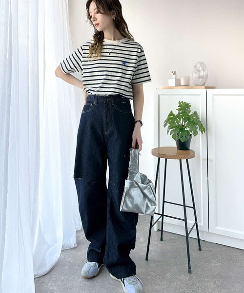 《Javaジャバコラボ》【sustaina+】大人の上級シンプル。滑らか綿100％ワンポイント刺繍Tシャツ jv1260113