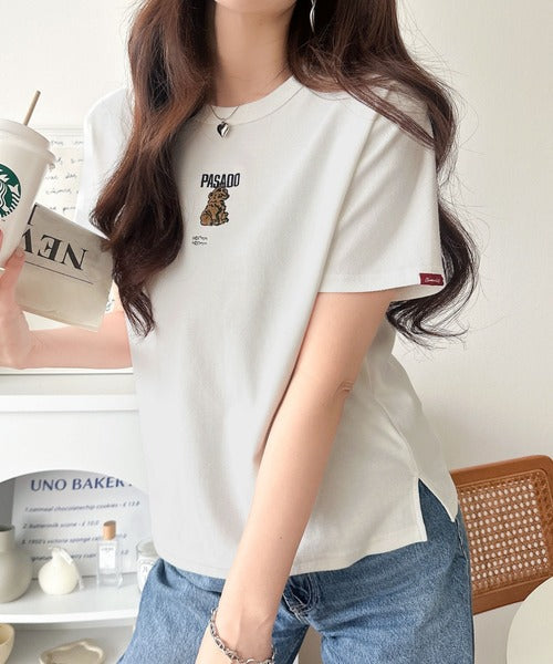 可愛いだけとは言わせない！刺繍コンパクトフライスTシャツアニマルシリーズ（半袖） ce1050360