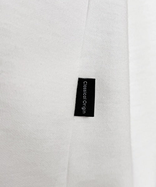 【Classical Origin】幾何学柄ポンチ素材レイヤードTシャツ(長袖)／Geometric Pattern Ponte Layered T-Shirt co1150050