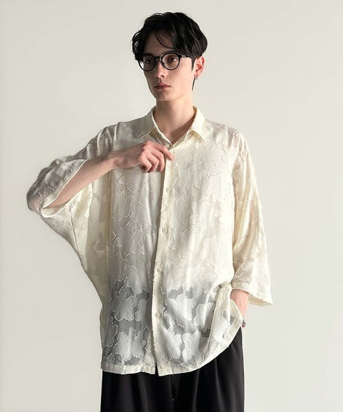 Sheer Jacquard Dolman Sleeve Shirt／フラワー柄シアージャカードドルマンシャツ co1150008