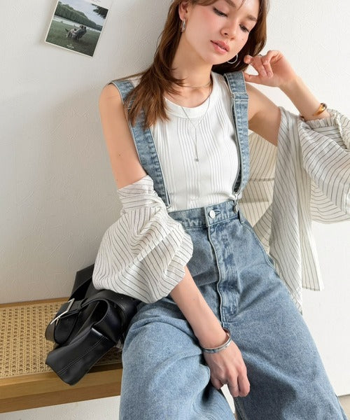 《AYA×クラシカルエルフコラボ》サスペンダーの着脱で印象ガラリ。2wayサスペンダー付きデニム（ワイド） ce1015106