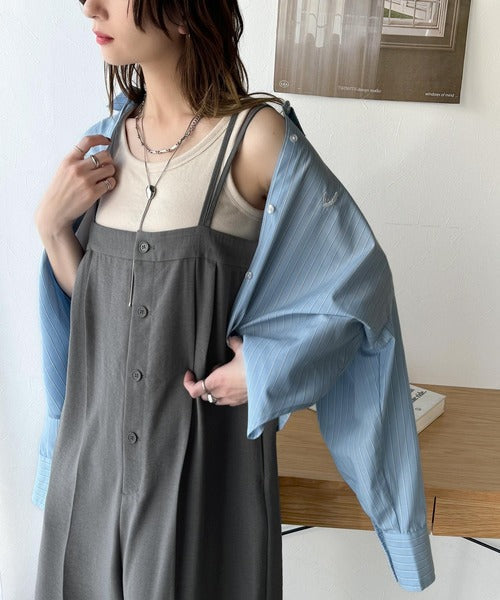 大人のこなれカジュアル。フロントボタン使いサロペットパンツ ce1260321