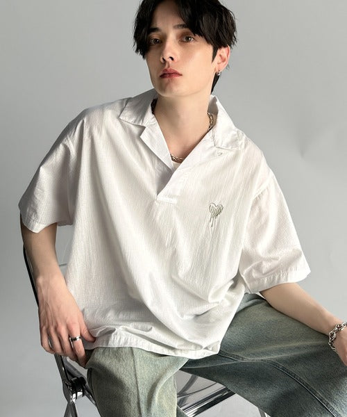 Cotton100%  Ripstop Open Collar Pullover Shirt／コットン100％リップストップ素材オープンカラープルオーバーシャツ co1150012