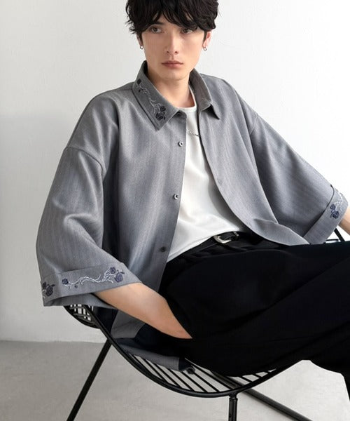 「魅せる服。」刺繍使いシャツジャケット/Embroidery Design Shirt Jacket co1010042
