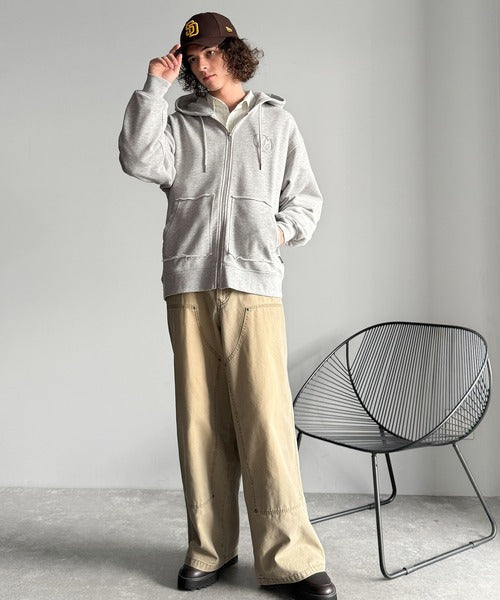 【Classical Origin】Appliqu Detail Full-Zip Hoodie／アップリケデザインフルジップパーカー co1150045