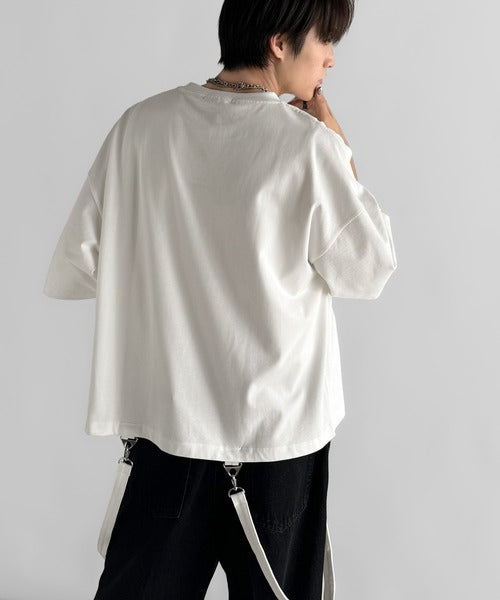 Belt Design Transformable Cropped T-Shirt／脱着式ベルトデザインショート丈Tシャツ co1150015