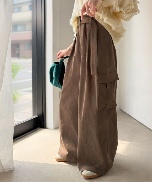 一着で、ラフなのにキレイを叶える◎2タックロングベルト付きカーゴパンツ ce0940264