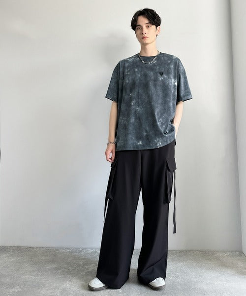 「視線を独り占め。」タイダイ染め刺繍入りオーバーサイズTシャツ／Tie-Dye Embroidered Oversize T-Shirt co1150031