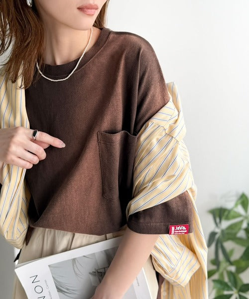 《JaVaジャバコラボ》唯一無二のヴィンテージ感。オーバーサイズシルエットのスプレーダイポケットTシャツ（半袖） jv1020359