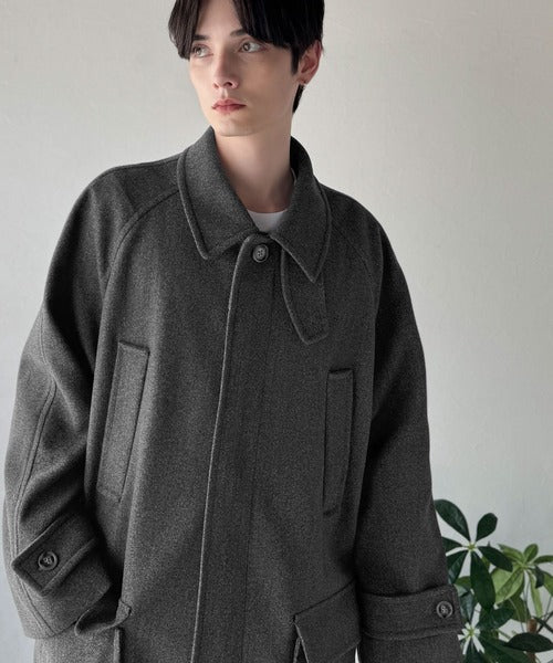 【Classical Origin】「上品さ、極まる」。ロング丈比翼2way衿ステンカラーコート／Long-length concealed 2way bal collar coat ao1265006