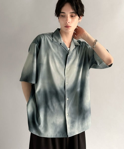 Oversized Drape Half Sleeve Shirt/総柄プリントオーバーサイズドレープ半袖シャツ co1150014