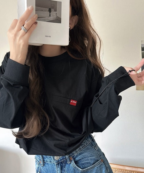 《JaVa ジャバコラボ》シンプルなのに格上げ。綿100％シルケット素材裾ドロストオーバーサイズTシャツ（長袖） jv1050408