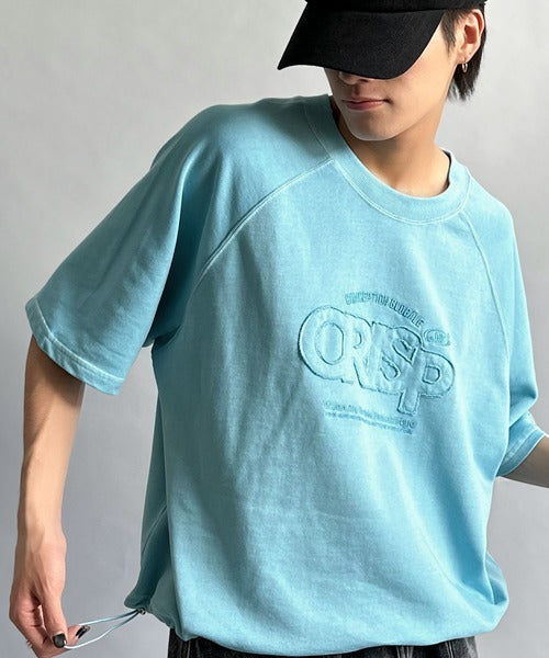 《JaVa ジャバコラボ》裾はドロストでお好みのシルエットに。ヴィンテージライクな半袖ロゴスウェット jm1029126