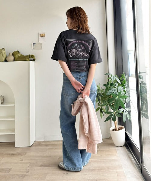 《JaVaジャバコラボ》背中で語る。綿100％バックグラフィック刺繍Tシャツ（半袖） jv1050357