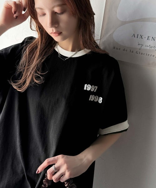 ゆるっとカジュアルに。半袖リンガーフロッキーテニスTシャツ ce1020214