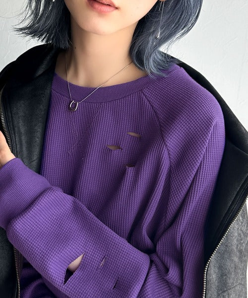 《Javaジャバコラボ》今シーズン大注目！バックJavaネーム付きダメージワッフルロンT jv1010337