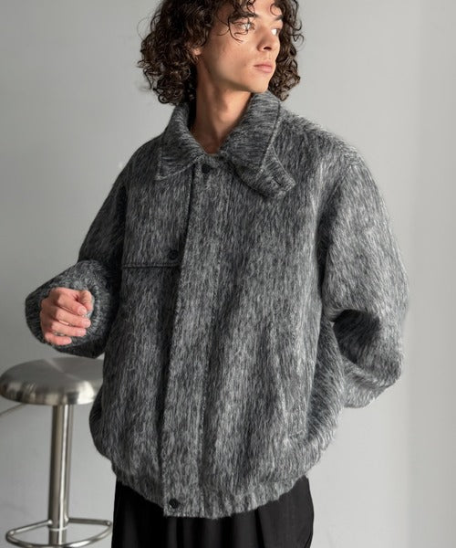 シャギーファー素材2way襟デザインブルゾン／Shaggy Fur 2-Way Collar Design Blouson co1150082