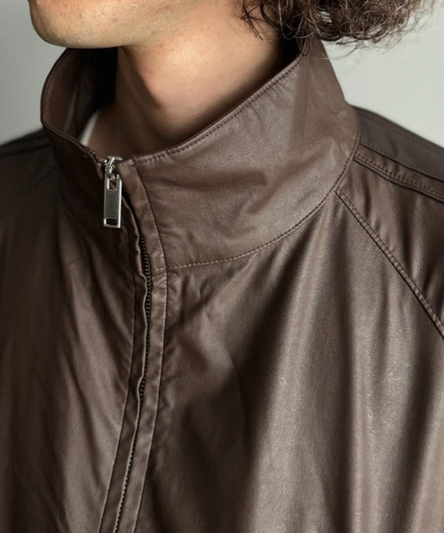 【Classical Origin】High-Neck Leather Track Jacket／ハイネックレザートラックジャケット co1150040