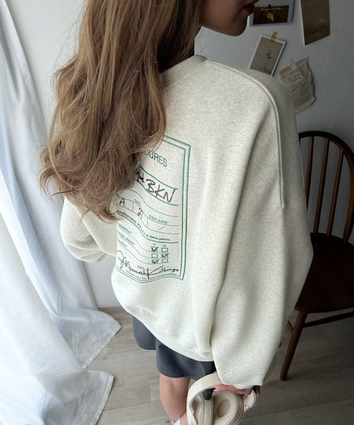 《Javaジャバコラボ》インパクト抜群！前後2wayフライトチェックインロゴ刺繍裏起毛スウェット jv1260294