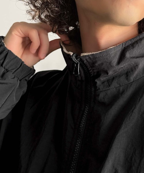 【Classical Origin】「これ1着で実質2着分の価値。」ナイロン×ボア2wayリバーシブル胸元刺繍ブルゾン／2WAY Reversible Nylon Boa Blouson co1150079