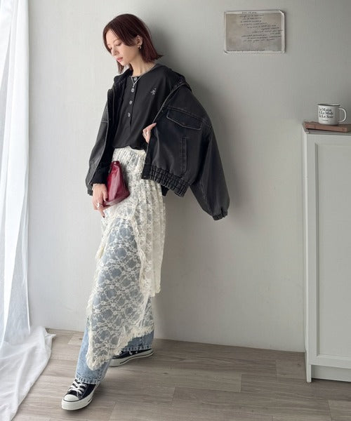 着回し力抜群♪リラックスシルエットで程よい抜け感◎胸刺繍ヘンリーネックトップス ce1020324