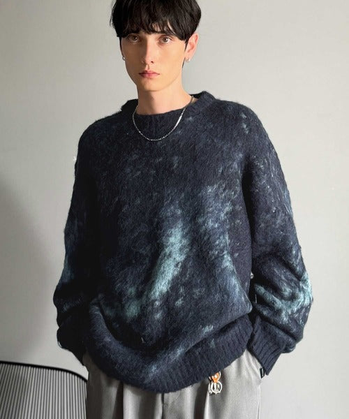 【Classical Origin】「まるで毛布。」モヘアライクシャギー素材クルーネックセーター／Mohair-Like Shaggy Knit Crew Neck Sweater co0780002