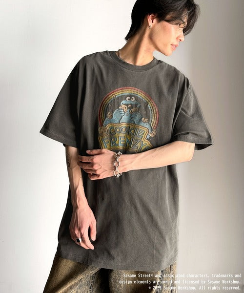 大人カジュアルにハマる。綿100％セサミキャラピグメント加工ビッグTシャツ cm1330004