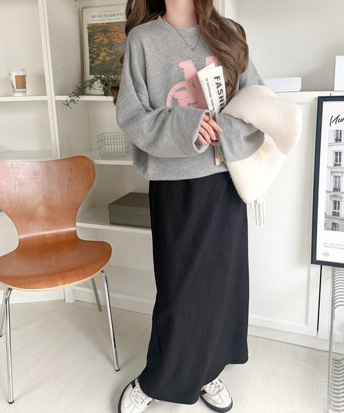 【mily bilet】ラフなシルエットに、遊び心をプラス。デニムフリンジワッペン使い裏毛スウェット(長袖)(ドットあり) mi1329132