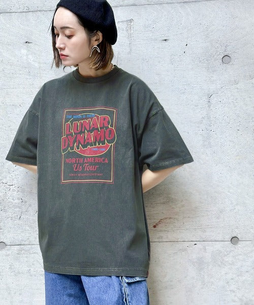 《JaVa ジャバコラボ》キャッチーな大人Tee。綿100%ピグメントロゴビッグTシャツ jv1029024