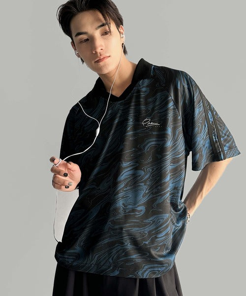 《JaVaジャバコラボ》ラインストーン使い総柄ゲーム半袖Tシャツ jo1150023