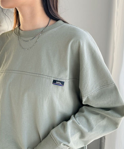 《Javaジャバコラボ》胸元javaネーム綿100%長袖フットボールTシャツ jm1050131