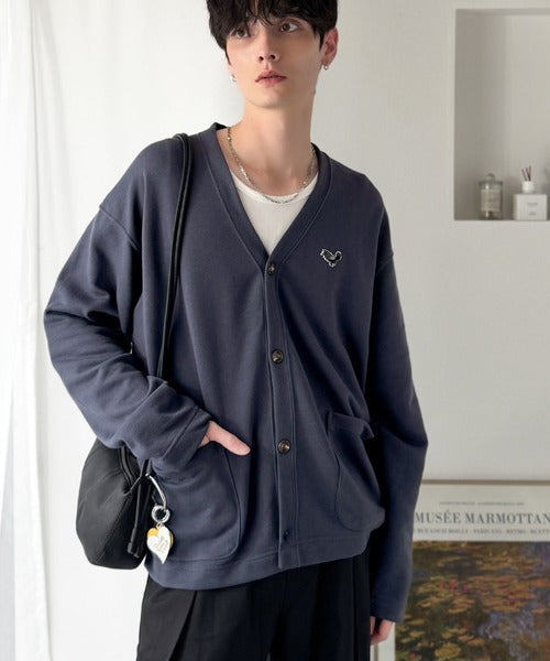 【Classical Origin】「シンプルって奥深い。」刺繍入りスウェットカーディガン（長袖）／Embroidered Design Sweat Cardigan co1150064