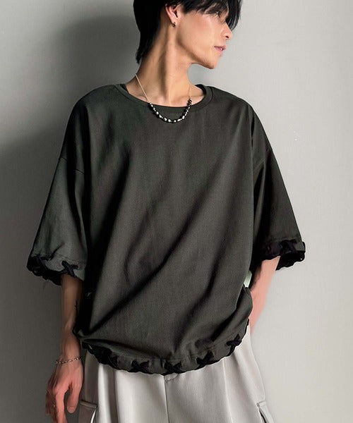 トレンドライクなゆるシルエット。【メンズ】ステッチデザインTシャツ（半袖） cm1010407