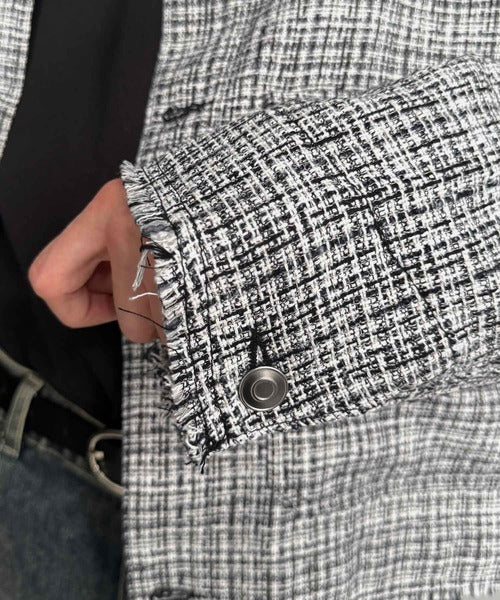 【Classical Origin】「今季トレンド。」ツイード素材ショート丈ジャケット／Tweed Short Jacket co1150060