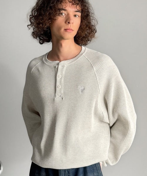 【Classical Origin】「ヘビーウェイト一択。」綿100％ワッフル素材ラグランビッグTシャツ／Cotton 100% Waffle Raglan Big T-Shirt co0780015