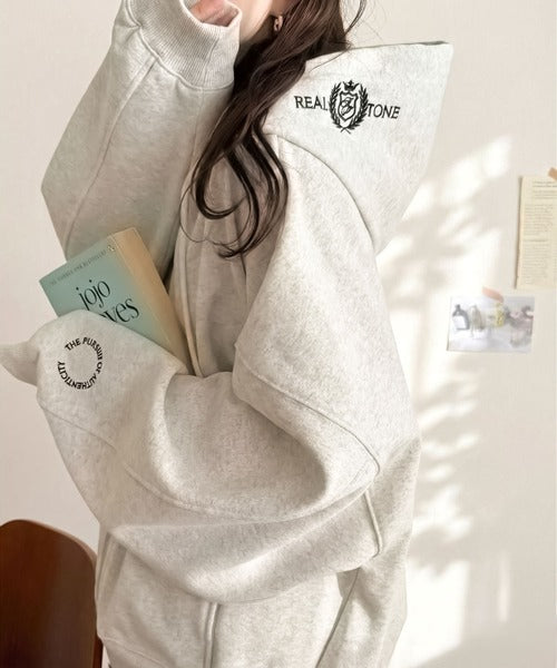 【キッズ】親子リンクコーデ可能◎ゆるっとダボっと可愛い♪裏起毛クロップドワイドパーカー ck1260610