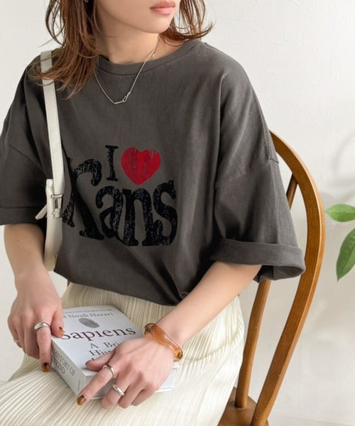 《JaVaジャバコラボ》大人カジュアルにちょうどいい。綿100％ ヴィンテージ風ハートTシャツ jv1050369