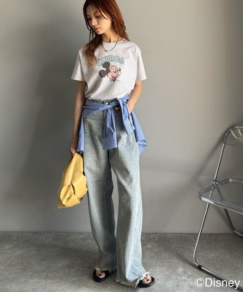 韓国風が今っぽい。ディズニーキャラクターデザイン半袖Tシャツ ce1330036