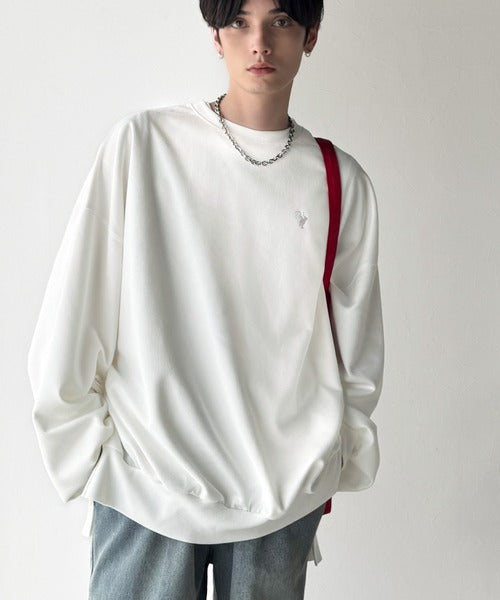 【Classical Origin】「やっぱりビッグシルエット！」スウェードポンチ素材ビックシルエットトレーナー（長袖）/Suede material big silhouette sweatshirt co1010030
