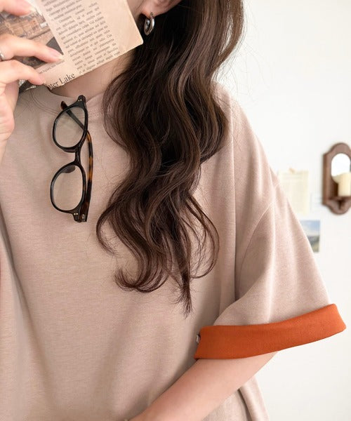 《JaVaジャバコラボ》ゆるシルエットに、ひとさじのアクセント。オーバーサイズ配色BIGTEE jv1110190