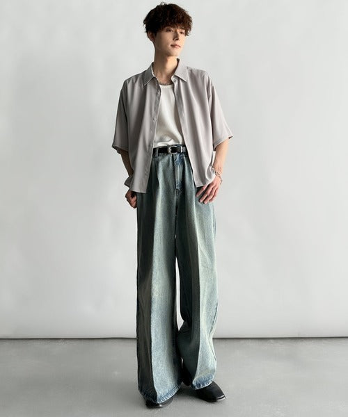 Cropper Box Style Hidden Placket Shirt ／比翼デザインショート丈シャツ co1010005
