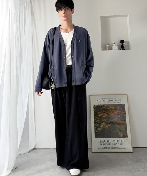 【Classical Origin】「シンプルって奥深い。」刺繍入りスウェットカーディガン（長袖）／Embroidered Design Sweat Cardigan co1150064