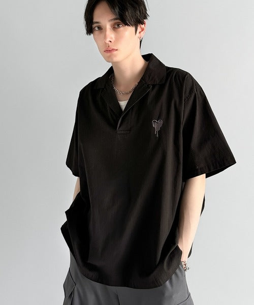 Cotton100%  Ripstop Open Collar Pullover Shirt／コットン100％リップストップ素材オープンカラープルオーバーシャツ co1150012
