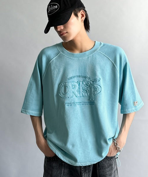 《JaVa ジャバコラボ》裾はドロストでお好みのシルエットに。ヴィンテージライクな半袖ロゴスウェット jm1029126