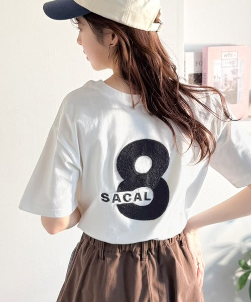 【前後2way】快適素材、立体刺繍がアクセントに♪綿100％デザインナンバリングサガラ刺繍T ce1350008