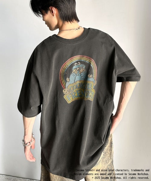 大人カジュアルにハマる。綿100％セサミキャラピグメント加工ビッグTシャツ cm1330004