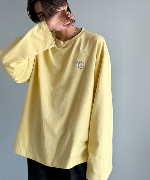 【Classical Origin】「1枚でキマる」。Dart Stitching Oversized T-Shirt／綿100％ダーツ切り替えオーバーサイズTシャツ（長袖） co1150037