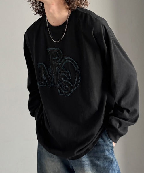 【Classical Origin】「一軍確定。」フリンジパッチワーク使いリラックスTシャツ／Fringe and Patchwork Relaxed T-Shirt co1320004