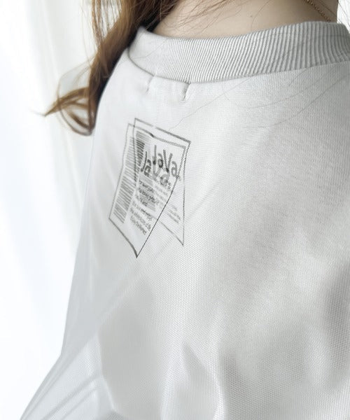 《JaVa ジャバコラボ》1枚でレイヤードが完成。チュールレイヤードバックプリントTシャツ jv1010288